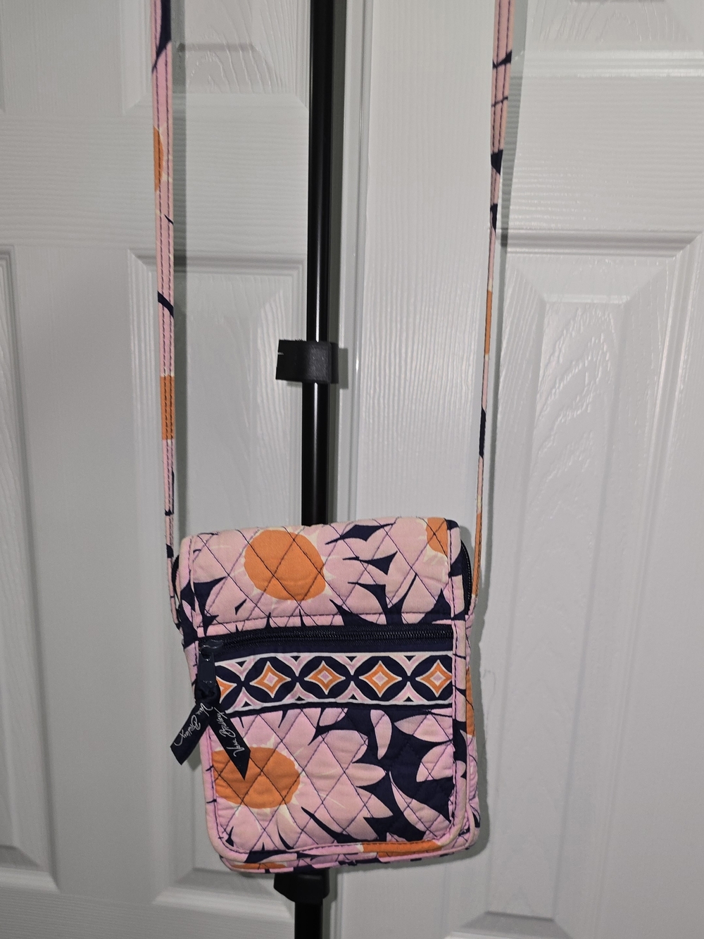 Vera Bradley Pink, Navy & Orange Quilted Crossbody